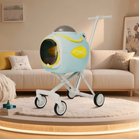 Poussette pour animaux de compagnie pliable et détachable à 4 roues, légère, pliable et détachable, pour chien de taille moyenne à grande