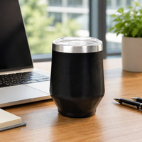 Logo personnalisé 12oz gobelet à vin coquille d'oeuf losange 304 tasse thermique en acier inoxydable en forme de U tasse à bière froide Mini tasse à café