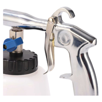 Pistolet de nettoyage intérieur de voiture Tornado réglable avec valve liquide pour l'élimination des taches de poussière et des débris, avec bouteille de liquide blanche