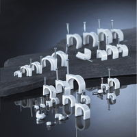 8/9/10/12mm PVC réglable montage mural pince suspendue ronde plate U R Type noir blanc plastique PA66 fil électrique clou pinces de câble