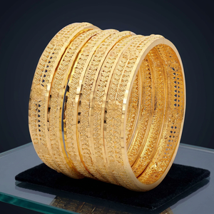 Wholesale 14K 18K 24K Gold Plated Forming Bangles, Fashion Bangles, Traditional Bangles, Brass Gold Filled Jewelry Oro Joyeria. - Product Image 3