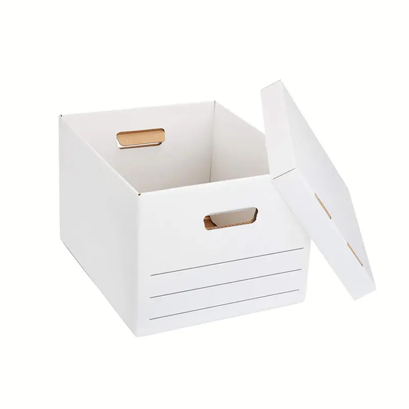カスタムパッケージ段ボールロゴアーカイブ収納ボックス段ボールA4紙ドキュメントファイル蓋付きパッケージボックス