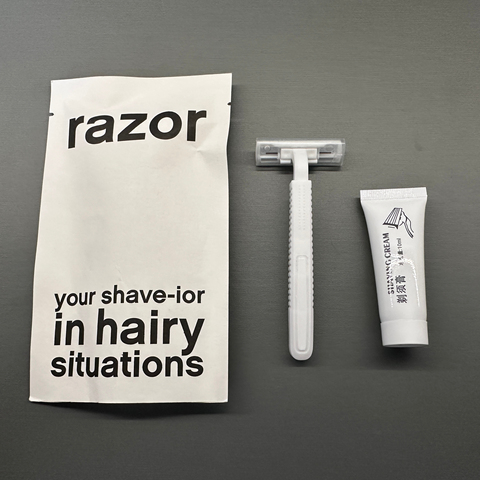 Custom Logo Men's Disposable Double Blade Razor Unique Stainless Steel Hair Shaper with Plastic Handle for Hotel Shaving