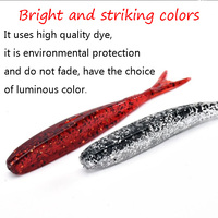 LUTAC Leurre souple en plastique TPE coloré de haute qualité Leurre de pêche à queue de fourche lumineuse coulant lentement 75mm/2.0g