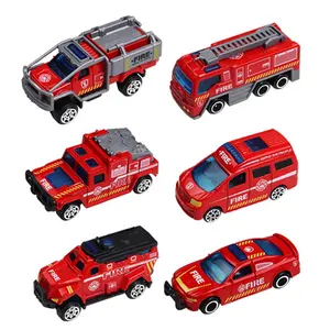 QS harga pabrik Jouets Enfants kendaraan kecil 1:64 Model logam mesin api Mini tema truk Diecast mainan mobil paduan untuk anak-anak