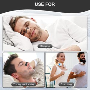 Bandes nasales noires anti-ronflement transfrontalières, bandes respiratoires nasales noires à forte adhérence pour améliorer le sommeil et la ventilation. - Product Image 4