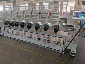 Machine à broder industrielle informatisée automatique MYSEW <span class=keywords><strong>MFGS</strong></span> 1508 à 8 têtes et 15 aiguilles pour la production en série de casquettes, t-shirts et jeans - Product Image 3