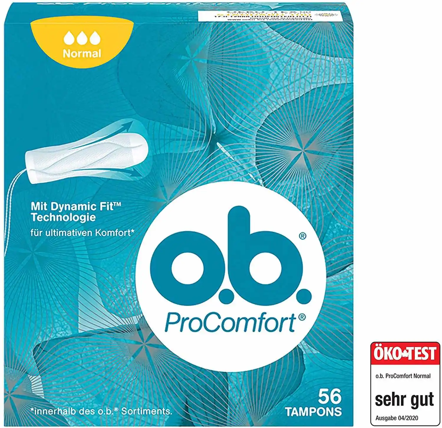 O.B. Tampons Procomfort avec Dynamic Fit et Silk Touch Surface