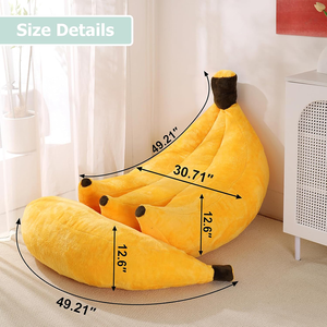 Fauteuil convertible confortable en forme de <span class=keywords><strong>banane</strong></span> jaune, pouf géant en peluche moelleux pour la lecture dans la chambre, canapé de sol - Product Image 4