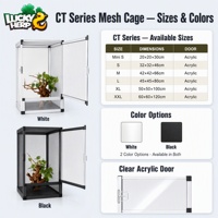 Cage verticale en maille d'aluminium avec porte entièrement en maille et ventilation en acrylique - Écologique, légère et durable pour les reptiles
