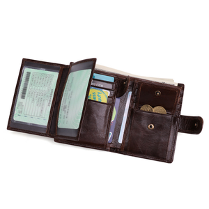 RFID <strong>Family</strong> <strong>Travel</strong> <strong>Wallet</strong> for Men with Coin Pocket Top Grain Genuine Leather Purse - Product Image 6