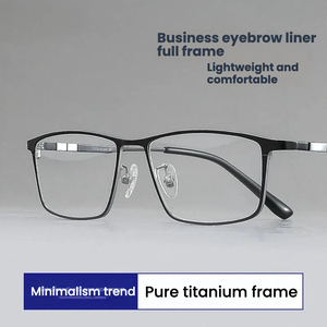Montura de Gafas Ópticas de Titanio Puro de Alta Calidad, Ultraligeras, con Protección Anti-Luz Azul, para Hombre, Diseño Cuadrado para Lectura - Product Image 4