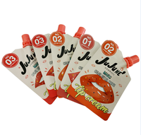 Pochette souple laminée imprimée en gravure, forme spéciale, avec bec verseur scellable pour blush et autres produits cosmétiques liquides