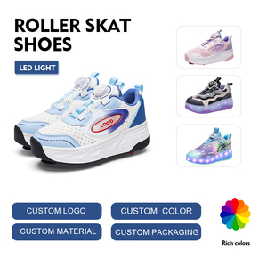 Özel Logolu Unisex Tekerlekli Paten Ayakkabıları Geri Çekilebilir Dört Tekerlekli TPR Makaralı Ayakkabı Tekerlekleri Işıklı Paten Spor Ayakkabıları - Product Image 4