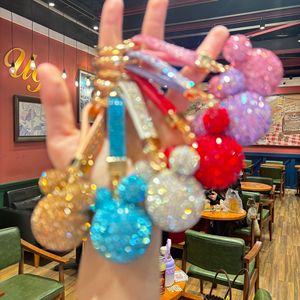 Porte-clés <span class=keywords><strong>Mickey</strong></span> en strass de cristal, forme 3D, léger, accessoires en métal brillant, pendentifs, cadeaux pour femmes, <span class=keywords><strong>sac</strong></span> à main - Product Image 1