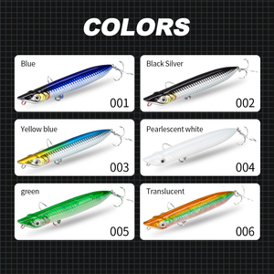 Lot de leurres artificiels flottants de surface Slap Walker Pencil Lure 100mm 125mm pour la pêche au bar, au brochet et en eau salée - Product Image 5