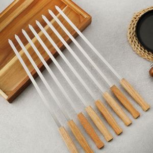 Brochetas de Acero Inoxidable de 17 Pulgadas de Largo con Mango de Madera para Barbacoa, con Bolsa de Almacenamiento - Product Image 3
