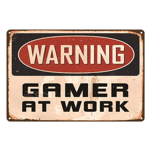 Video Game Em Processo de Homem Da Caverna Sinal Da Lata Do Vintage do Metal Poster Adesivos de Parede Room Decor Plaque Retro <span class=keywords><strong>Gamer</strong></span> Placa Decorativa - Product Image 4