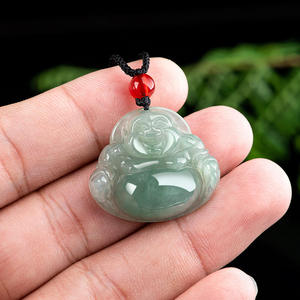 Colgante de Buda de Jadeíta Natural de Myanmar, Collares para Mujer, Jade al por Mayor FG25 - Product Image 4