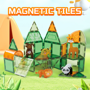 <span class=keywords><strong>Piastrelle</strong></span> magnetiche in plastica con figure di animali stelo giocattoli sensoriali magnete blocchi regalo Set per ragazzi ragazze - Product Image 4