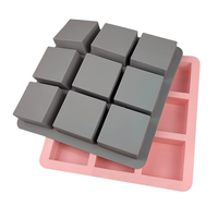 Moules à gâteau en silicone 3D carrés résistants aux hautes températures pour chocolat, bougies, biscuits, savon, produits de pâtisserie DIY