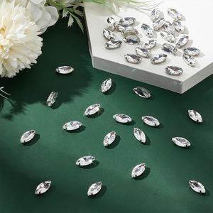 MAYJOYDIY Pcs Sew On Horse Eyes <b>Crystal</b> Rhinestone Inch <b>Crystal</b> Flatback Glass Rhinestone Faceted Gems With Silver Claw Sewing F - Product Image 4