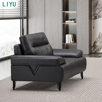 Ensemble de canapés modulaires Liyu haut de gamme en cuir PU pour réception de bureau moderne, négociations VIP, usage domestique, bureau, hôtel et commercial