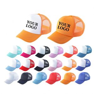 NUEVA Gorra Trucker de Espuma Personalizada con 5 Paneles, Bordada, en Color Rosa Neón, Verde y Beige, con Logotipo Personalizado - Product Image 1