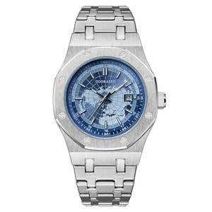 Relojes Gubaisen para hombre, caja de metal, correa acrílica, calendario luminoso, cierre oculto - Product Image 6