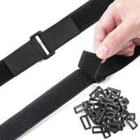 Sangles à crochets et boucles en nylon en rouleau avec 50 boucles en plastique, réglables et coupables à la longueur pour organiser les cordons et les fils