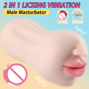 Meistverkaufter Tragbarer Männlicher <span class=keywords><strong>Masturbator</strong></span> mit Realistischem <span class=keywords><strong>TPR</strong></span>-Material Zungenleck-Vibration, Erwachsenenspielzeug zur Selbstbefriedigung - Product Image 6