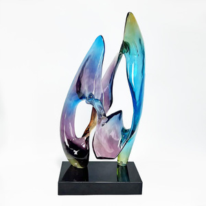 Modern minimalist luxury art colorful transparent resin sculpture decorative items model room <b>sales</b> <b>office</b> soft decoration - Product Image 5