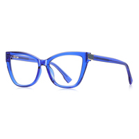 Montura de gafas redondas de gato grande a la moda para mujer, gafas antiluz azul, gafas de diseño de marca, gafas de lectura óptica TR90