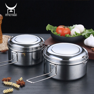 Boîte à lunch pour enfants <span class=keywords><strong>bento</strong></span> ronde 304 de récipient de stockage de nourriture d'acier inoxydable avec couvercle et serrure - Product Image 3