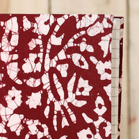 Buku Catatan Kertas Buatan Tangan Bersampul Kain Batik Merah (7 X 5 Inci) Bebas Asam, Tradisional, Ramah Lingkungan