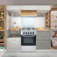 Cuisinière professionnelle autoportante électrique et à gaz en acier inoxydable avec plaque de cuisson lisse et four, 4 brûleurs, 18 pouces