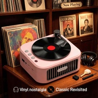 Potente Altavoz Portátil 5.3 con Diseño Retro de Tocadiscos, Sonido Estéreo de Alta Calidad, Karaoke, 10 Horas de Duración de Batería