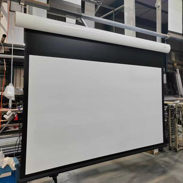 New Technology 4K Motorized Tab-tension Electric Projector Screen Soft Matte White Home Preferred Electric Projection Screen