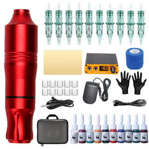 Professional Mini Tattoo Machine Kit Rotary Tattoo Pen Power Supply Cartridge Needles Beginner Professional Tattoo Set Use - Product Image 1