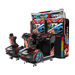 เครื่องจำลองการขับรถในสวนสนุกสีสันสดใส แบบหยอดเหรียญ เล่นได้สองคน จอคู่ ภาพเคลื่อนไหวสมจริง พร้อมระบบเปลี่ยนเกียร์ - Product Image 4