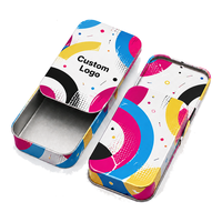 Boîte en métal rectangulaire personnalisée avec logo imprimé CMYK, emballage personnalisé avec gaufrage, petite boîte en métal avec couvercles