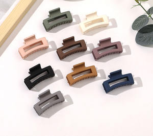 Fermagli per Capelli Quadrati in Plastica Opaca Colorata all'Ingrosso, Accessori Carini per Ragazze, Stile Giapponese e Coreano, Colori Morandi - Product Image 2