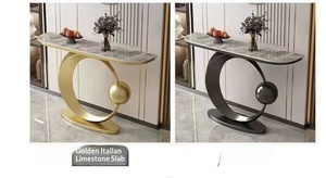 Console de style italien, luxe léger, moderne, en <span class=keywords><strong>dalle</strong></span> de pierre, pour entrée, couloir d'hôtel, <span class=keywords><strong>allée</strong></span>, vitrine haut de gamme, villa - Product Image 6