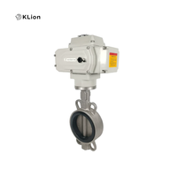 Vanne papillon électrique à actionnement électrique en acier inoxydable de type Wafer de la marque Klion Factory, utilisée dans les projets de traitement des eaux usées chimiques