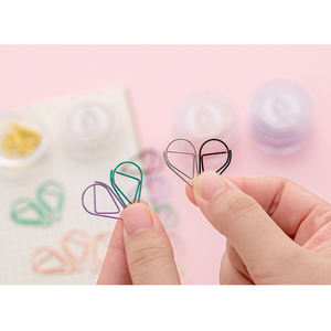 Paket başına 10 adet su damlası şekli ataşlar imleri güzel kutulu hediyeler için kitap tutucu hediye okul malzemeleri - Product Image 3