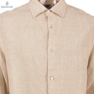 <span class=keywords><strong>Camicia</strong></span> Casual da <span class=keywords><strong>Uomo</strong></span> in Puro <span class=keywords><strong>Lino</strong></span> Popeline <span class=keywords><strong>Beige</strong></span>, Manica Lunga, Traspirante, Antirughe, per Vacanze, Vendita Calda - Product Image 4