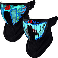 Masque de fête réutilisable et écologique en coton avec panneau EL LED activé par le son pour Halloween, idéal pour les soirées costumées et les raves