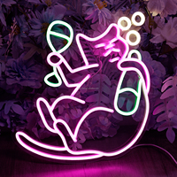 Enseigne néon LED personnalisée pour chat, en PVC, étanche IP68, pour décoration murale de jardin, fêtes et mariages