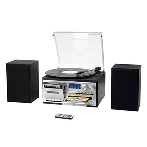 Tocadiscos para Vinilo con Altavoces Externos, Tocadiscos con Correa de Transmisión, Altavoces Estéreo Dobles, Soporte para LP Vintage, 3 Velocidades, Inalámbrico - Product Image 1