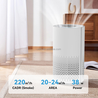 Purificateur d'air HEPA H13 puissant 200-230m³/h CADR, filtration 3-en-1, élimination de 99,97 % des particules, contrôle via application WiFi, 110-240V, portable
